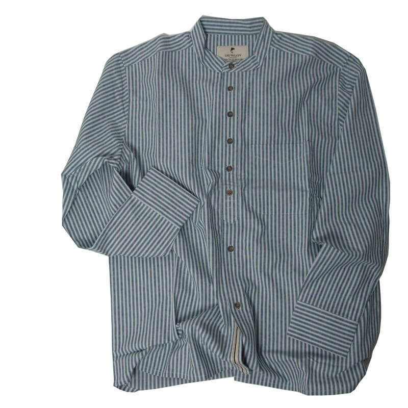 Irisches Stehkragen Grandfather Hemd aus glatter Baumwolle XXL