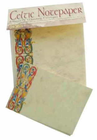 Briefpapier aus Irland mit farbigen keltischen Motiven