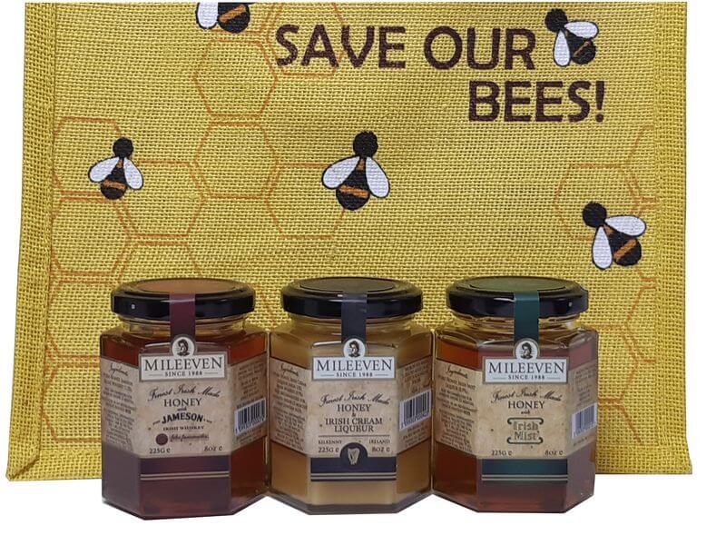 3 Sorten Bienenhonig aus Irland mit SAVE OUR BEES Shopper