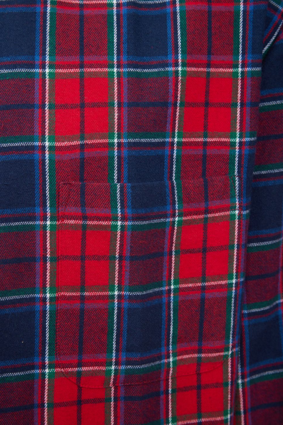 Irisches Nachthemd, Baumwollflanell mit neuem blaurotem Karomuster XL