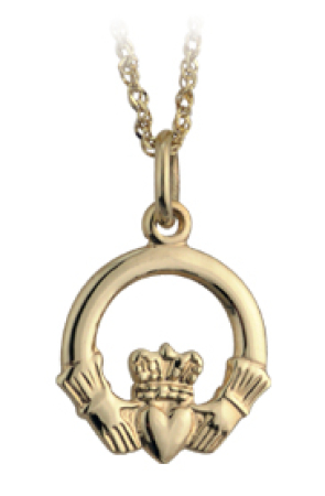 Claddagh Schmuckanhänger. Gold. 10K/333, ca 1cm Durchm. Einheitsgröße