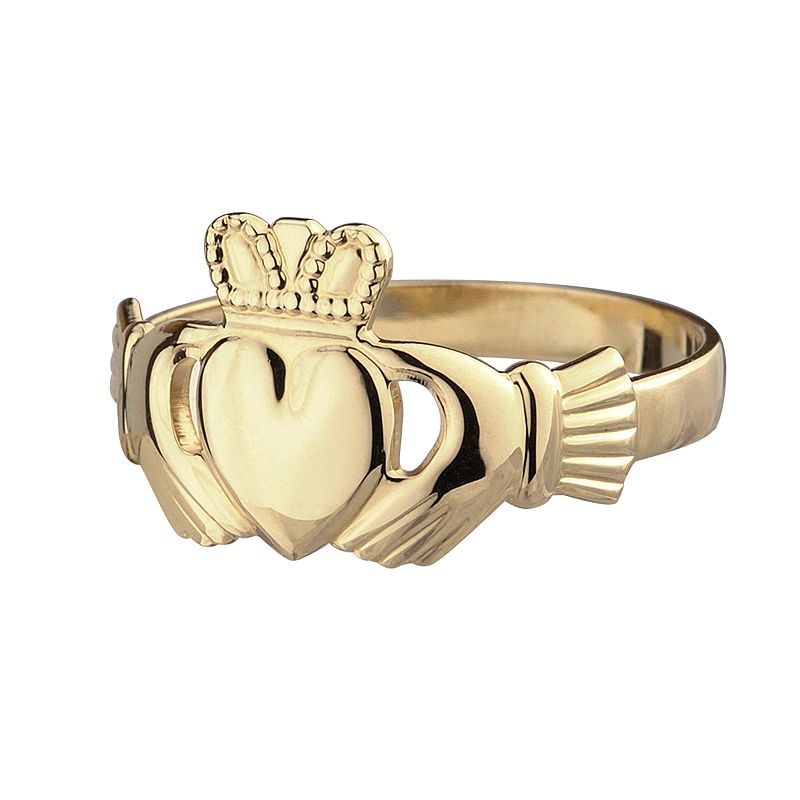 Filigraner, irischer Goldring mit Claddagh Symbol. 14K-Gold ( Gold 585 mit Stempel ) 53 (16,8 mm Durchmesser)