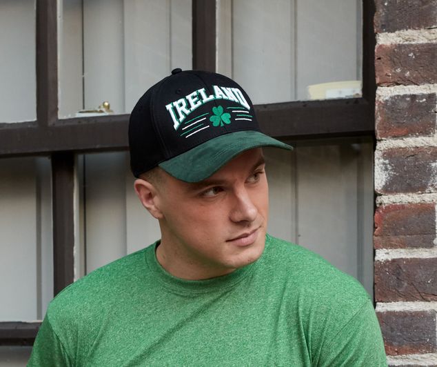 Ireland Baseball Cap mit irischem Kleeblatt und grünem Schirm