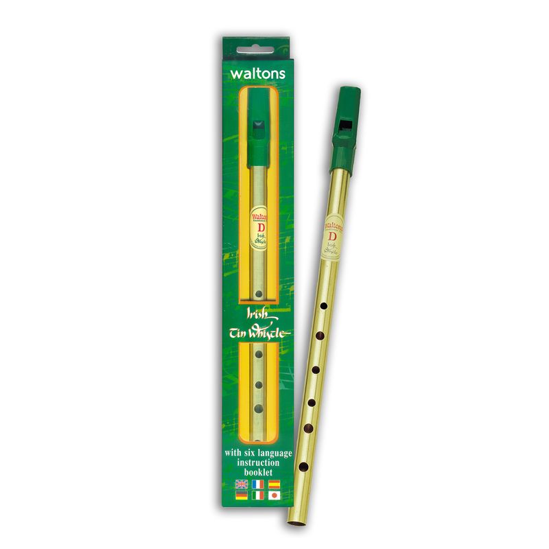 Irische Flöte Tin Whistle aus Messing mit Spielanleitung für Anfänger