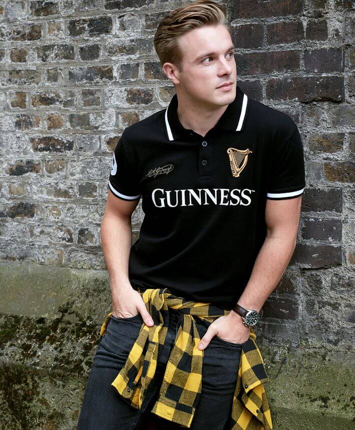 Schwarzes GUINNESS Polohemd mit  Guinness Logo M