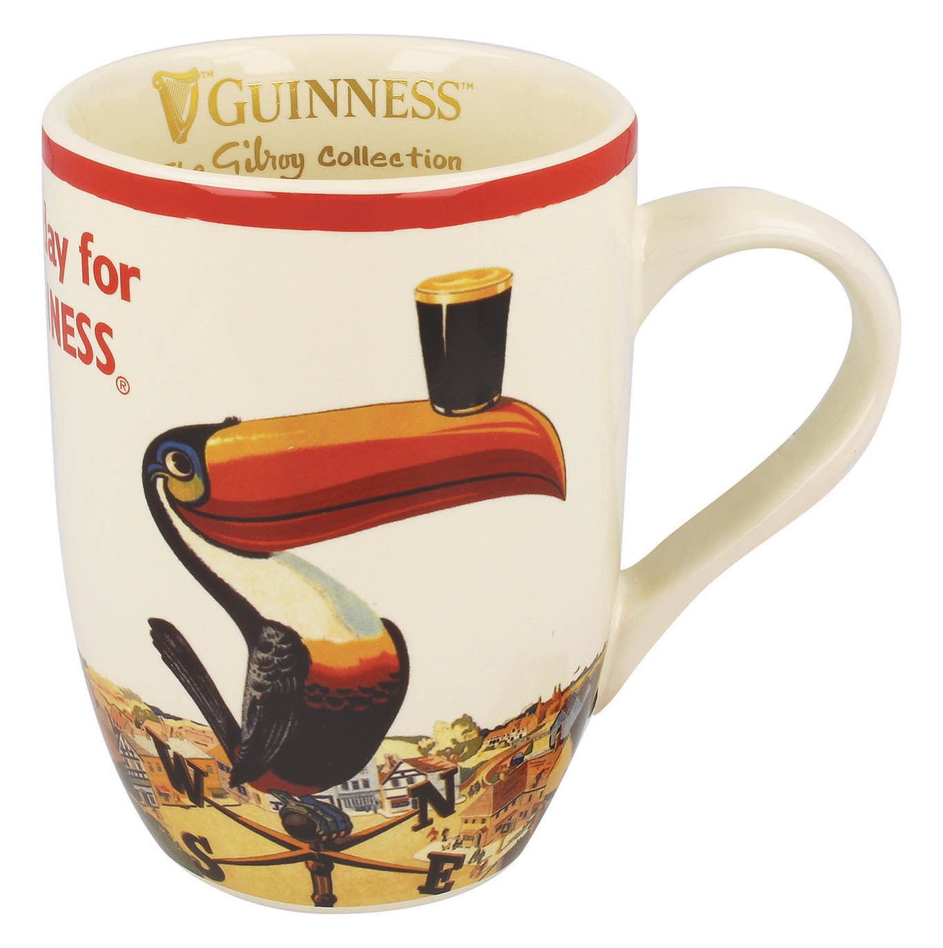 Guinness Becher aus Porzellan mit Nostalgie Tukan Logo