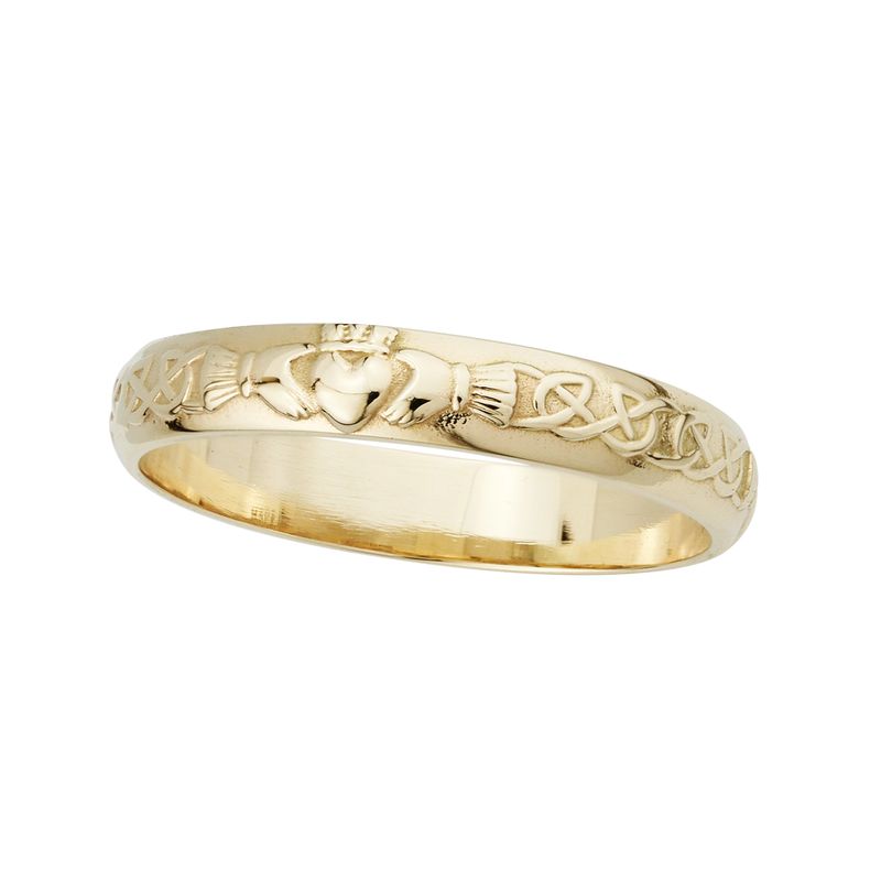 Claddagh Band Ring 14K-Gold ( Gold 585 ) 48 (15,2 mm Durchmesser)