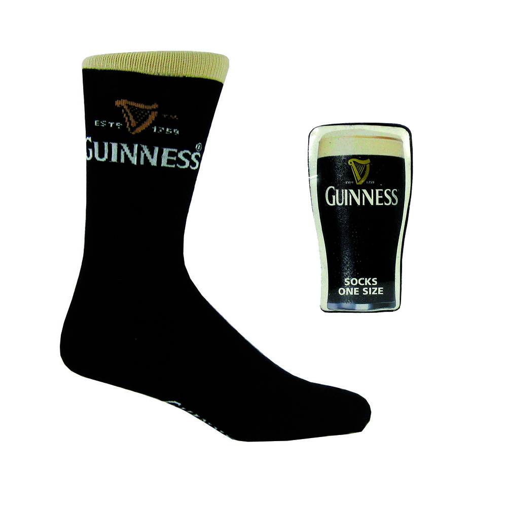 Guinness Socken in witziger Schrumpfverpackung Einheitsgröße