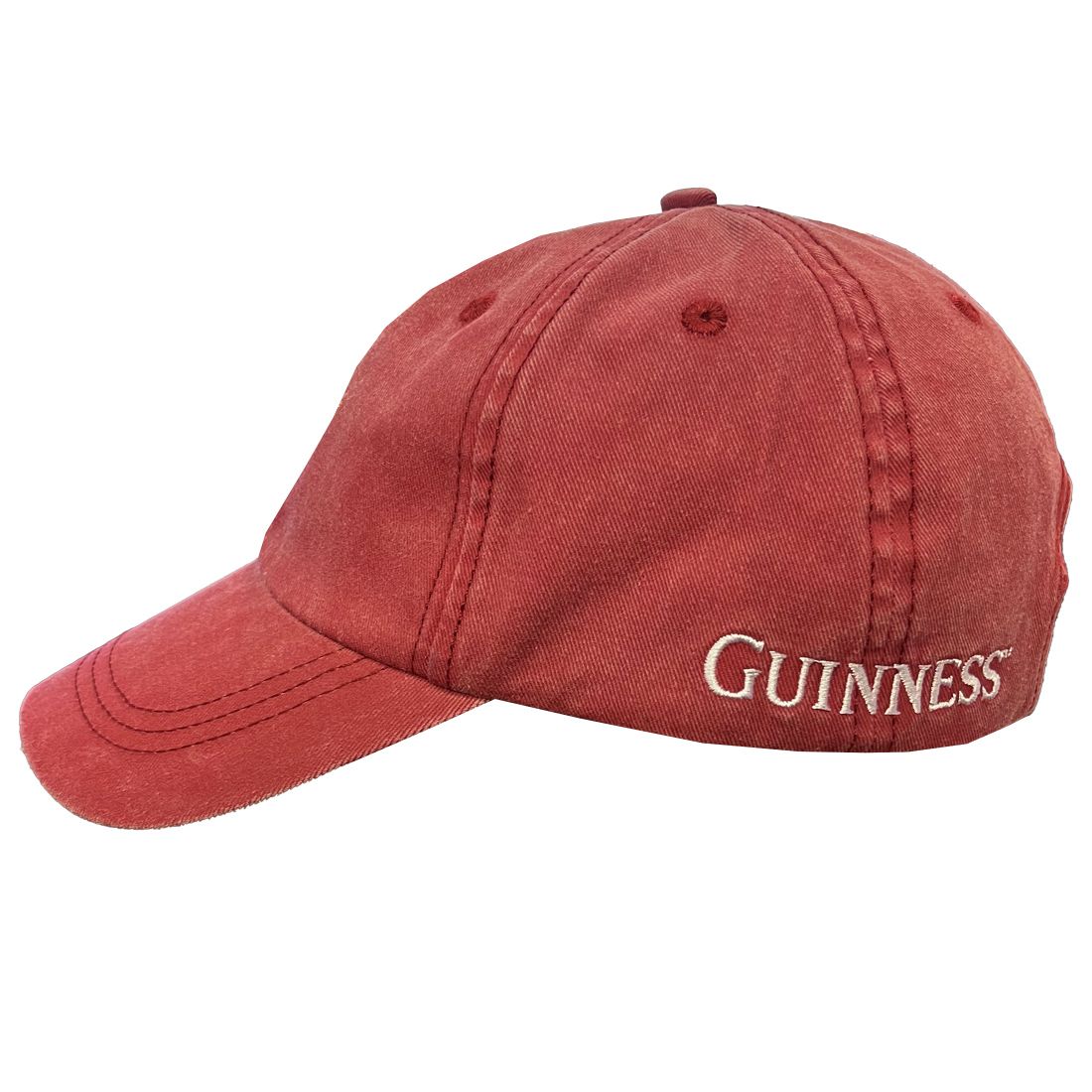 Rotes GUINNESS-Baseballcap aus Irland mit Goldharfe