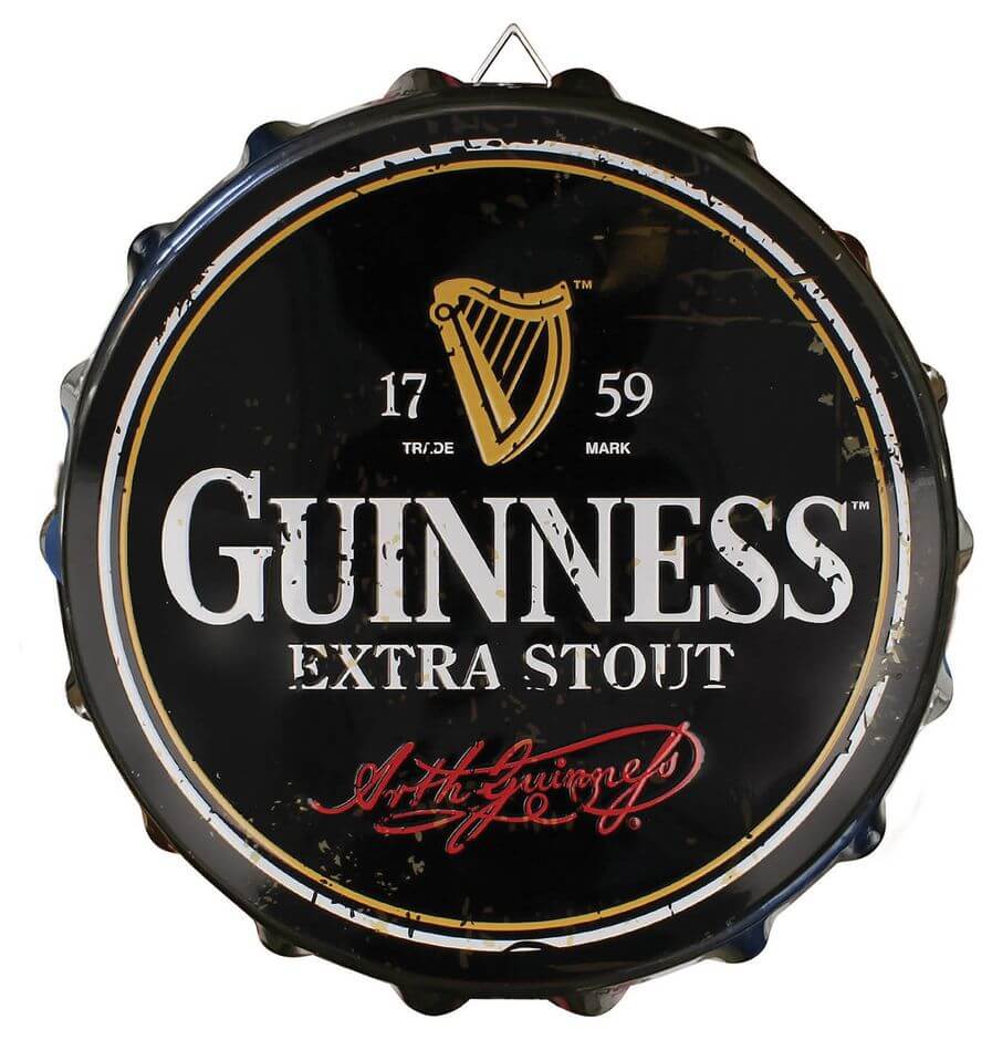 Guinness Pub und Hausbar Werbeschild aus Metall mit kleinem Fehler
