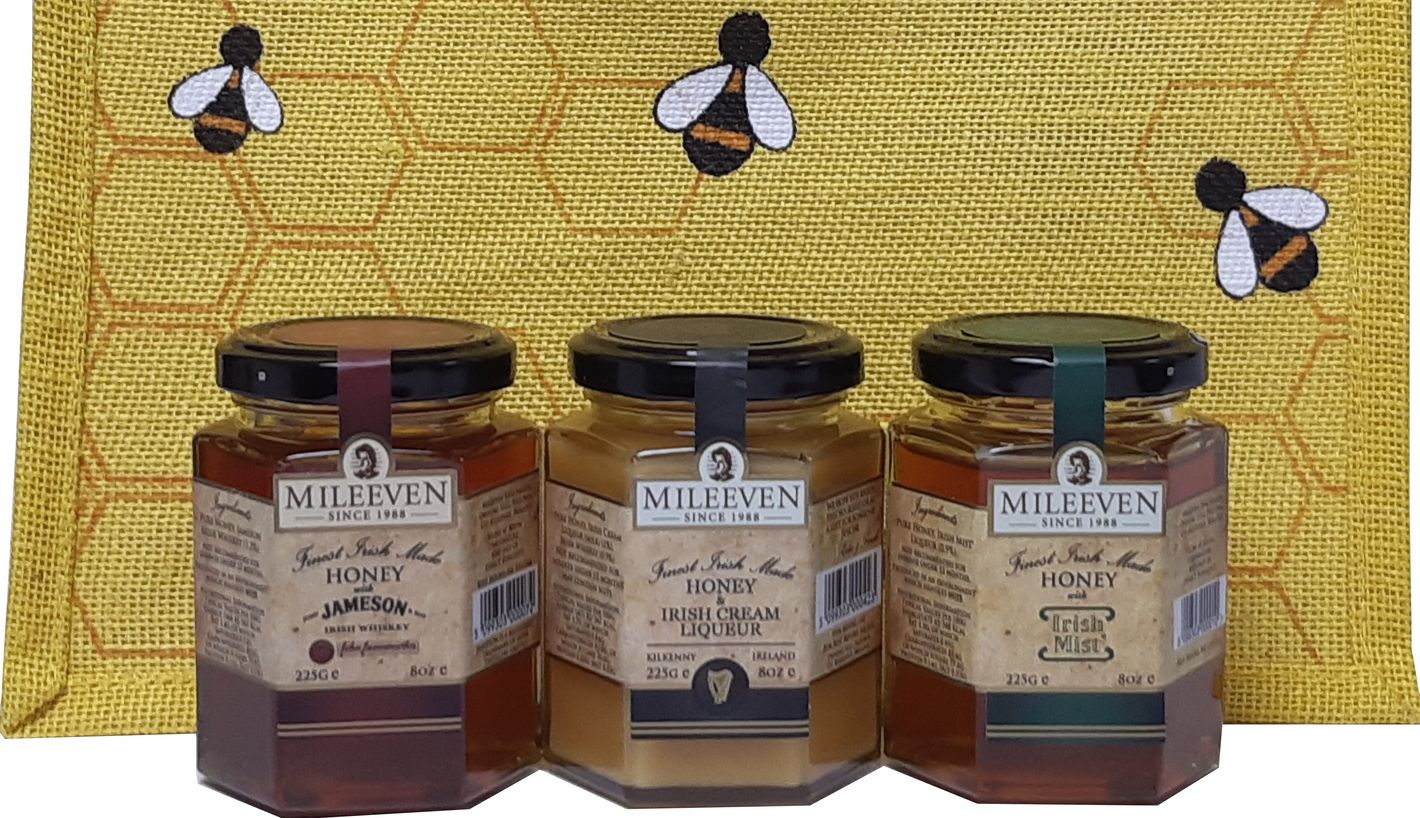 Irische Honigsorten mit Bienen Shopper aus Jute