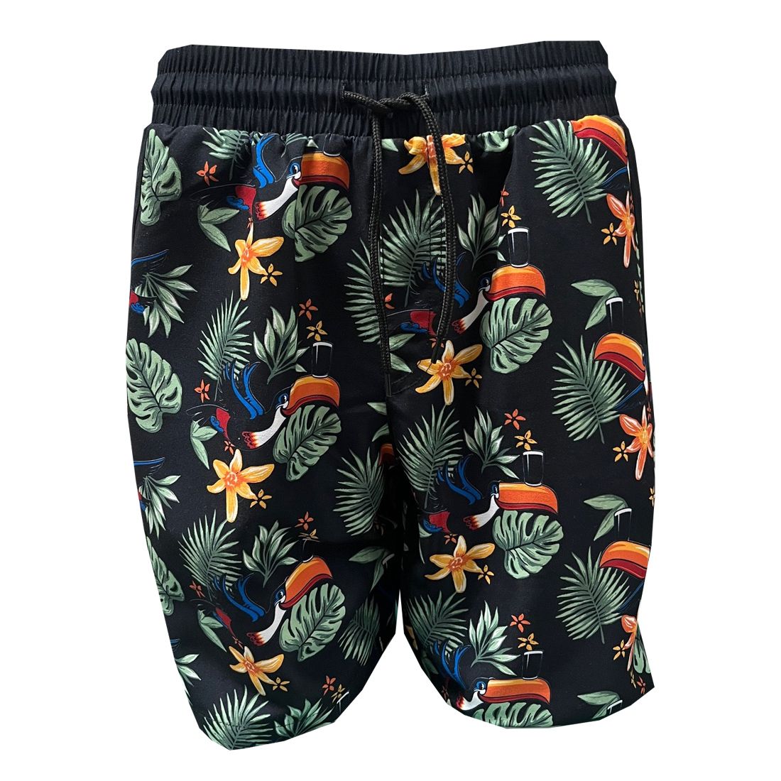 Guinness Badeshorts mit Tukan Motiv Hawaiian Print L