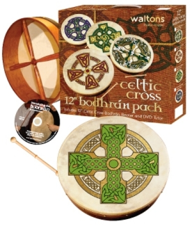 Waltons Bodhrán, 30 cm, Cloghan Cross, Rahmentrommel-Set