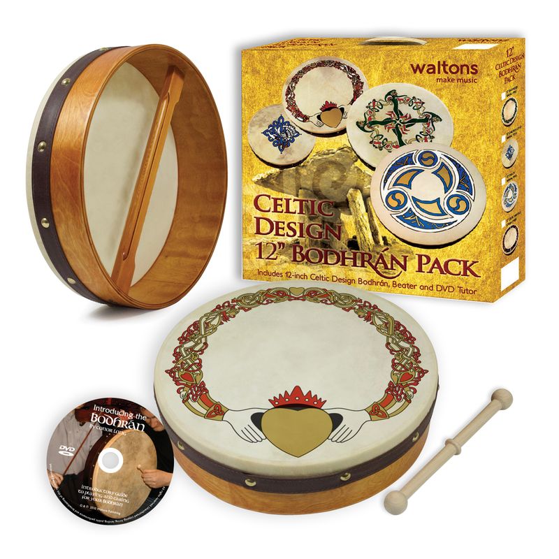 Waltons Bodhrán, 30 cm, Claddagh, Rahmentrommel-Set