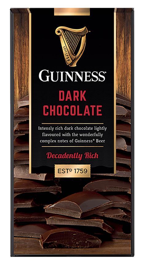 Guinness dunkle Schokolade 90g-Tafel
