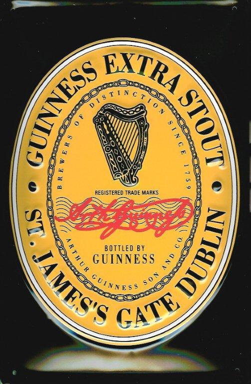 Blechschild / Werbeschild mit Guinness-Logo 4-Farb Druck