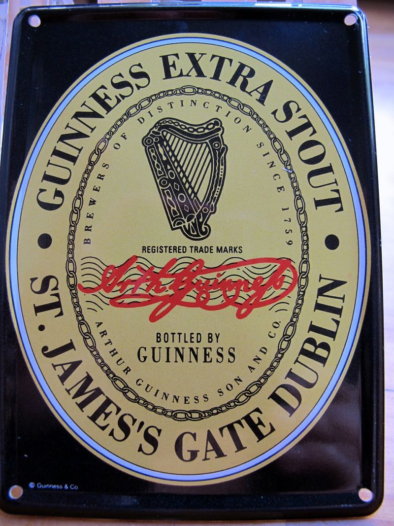 Blechschild / Werbeschild mit Guinness-Logo 4-Farb Druck