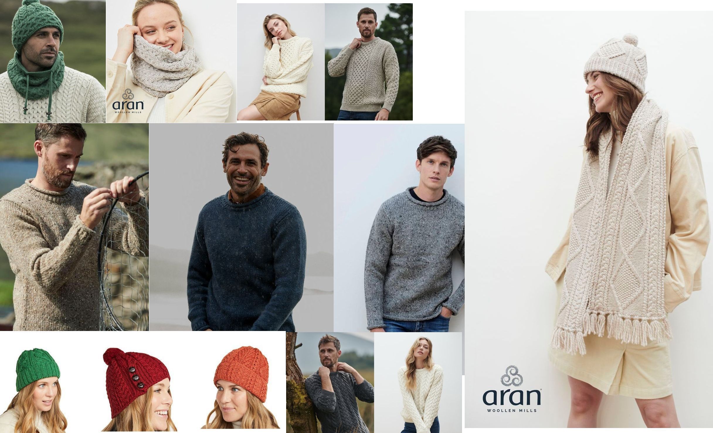 Irische Wollpullover Strickmtzen und Schals fr natrliche Wrme