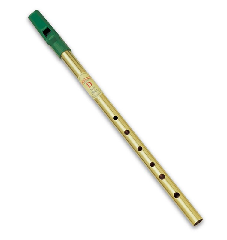 Irische Flöte Tin Whistle aus Messing in Tonart D.