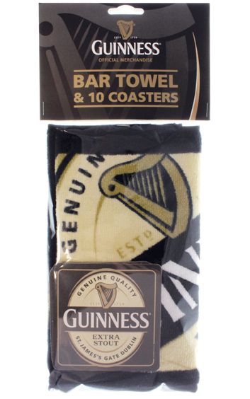 Guinness Bartuch und Bierdeckel Set