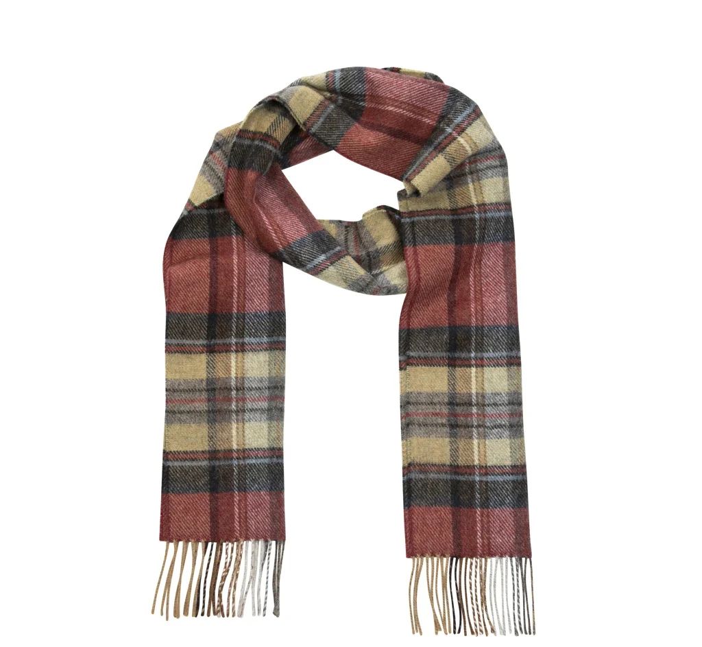 Irischer Hanly-Webschal mit mehrfarbigem Tartankaromuster - für die Herbst/Winter Saison