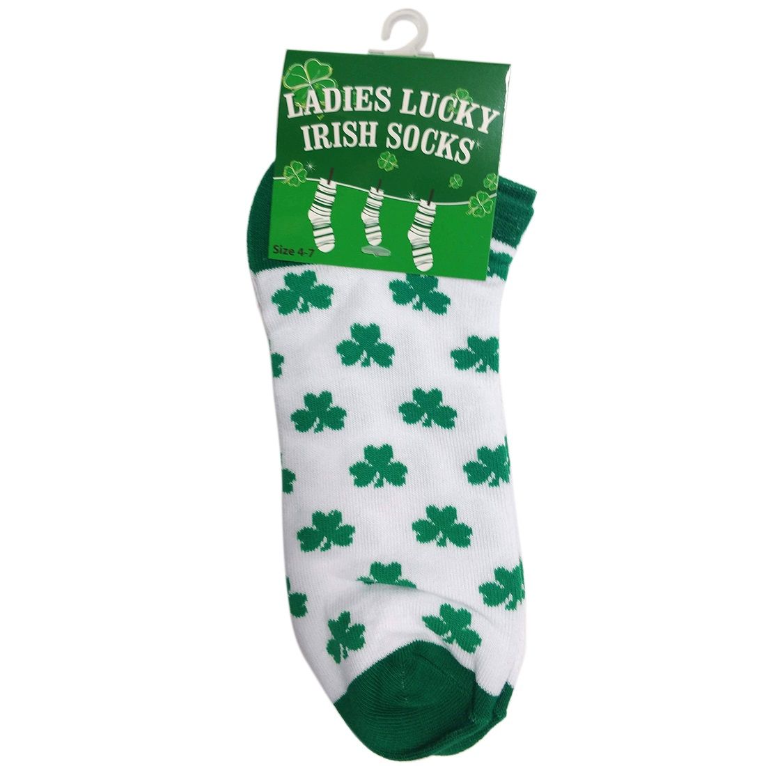 Irische Damen Sneaker Socken mit Kleebllattmotiv
