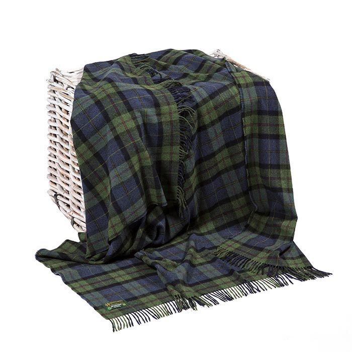 Gewebte Irische Wolldecke aus 100% Lammwolle im traditionellen Muster