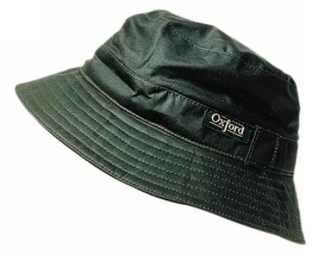 Regenfester Hut aus gewachster Baumwolle, grün M