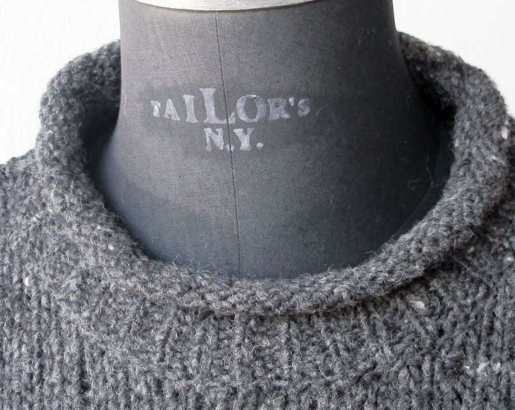 Irischer Strickpullover aus Donegal Tweedwolle, Anthrazit meliert XXL