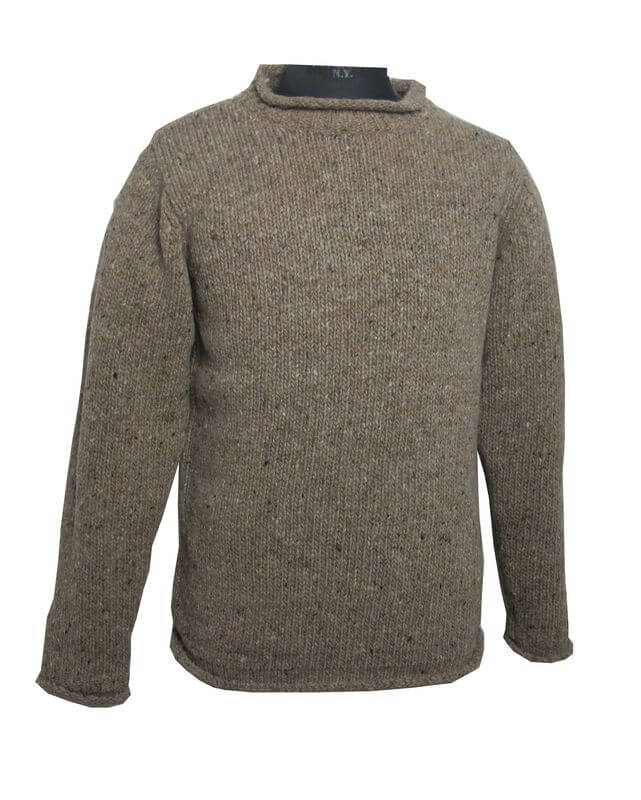 Irischer Herren Tweedwollpullover mit Rollkragen XL