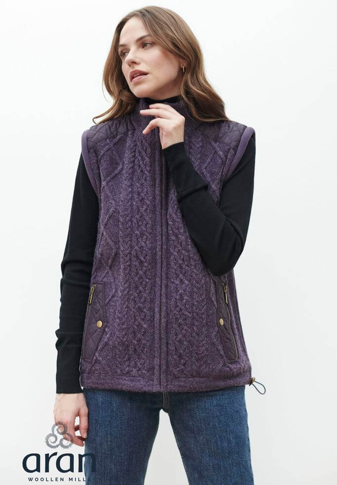 Irische Damen Strickweste aus Shetlandwolle L