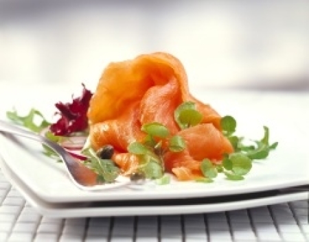 Lachs aus Irland, mild geräuchert, 200g, geschnitten.