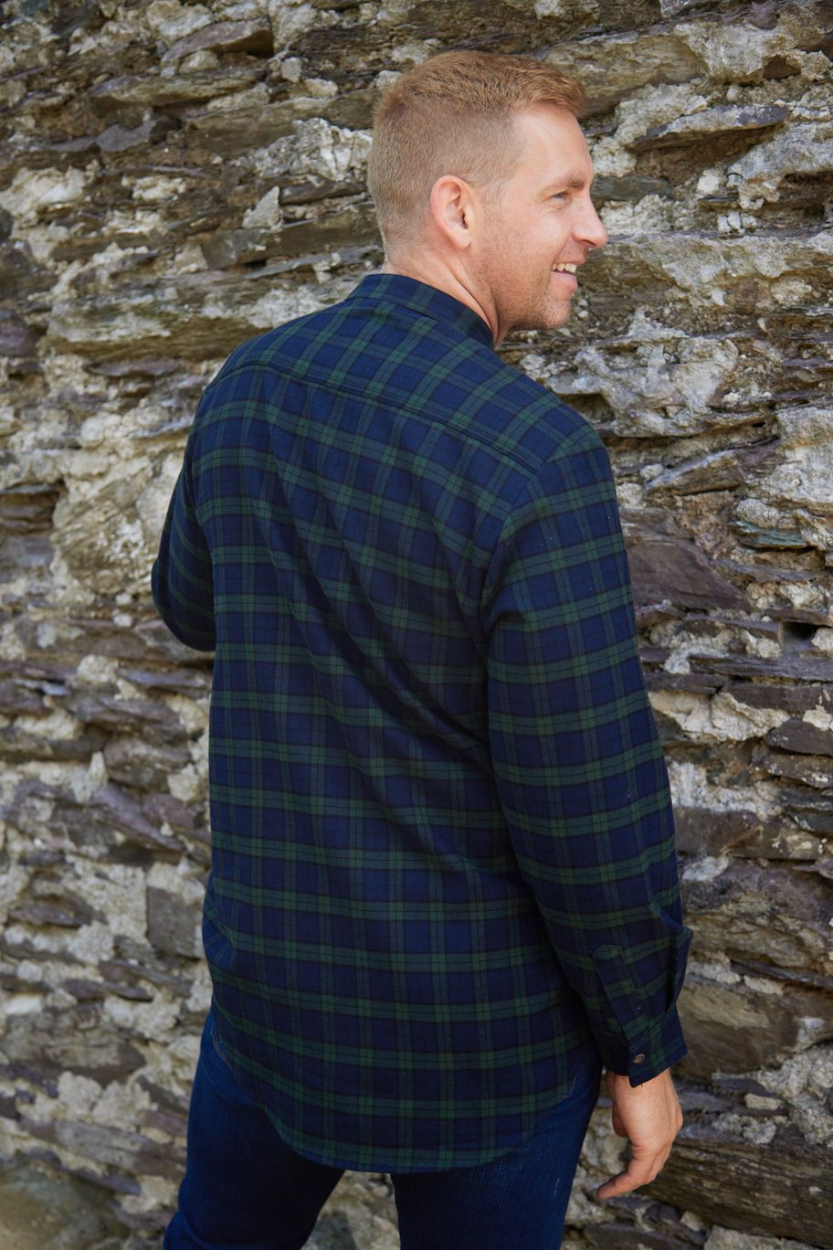 Grandfather Shirt. Original Stehkragenhemd aus Irland von Lee Valley. M