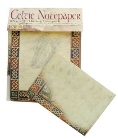 Irisches Briefpapier mit keltischem Harfenmuster