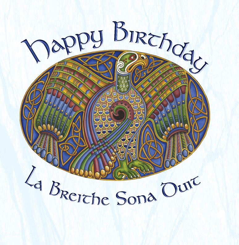 Irische Grußkarte mit Umschlag Happy Birthday
