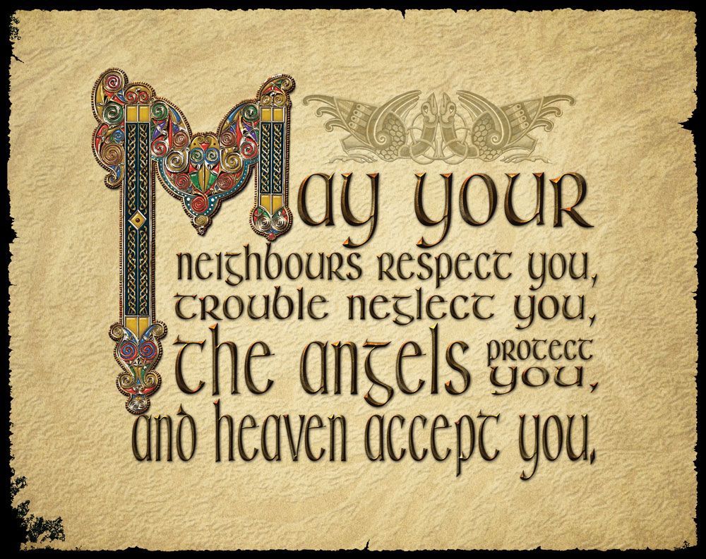 Magnet mit Irland-Sprichwort in keltischem Design The Angels