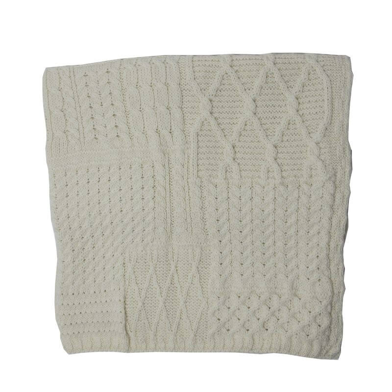 Gestrickte Irische Aran Wohndecke aus Wolle