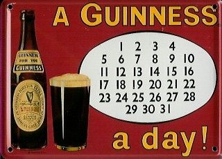 Guinness Blechschild Kalender