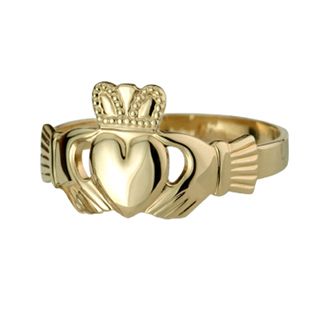 Claddagh Ring aus 9K-Gold ( Gold 375 ) in massiver Ausführung 63 (19,6 mm Durchmesser)