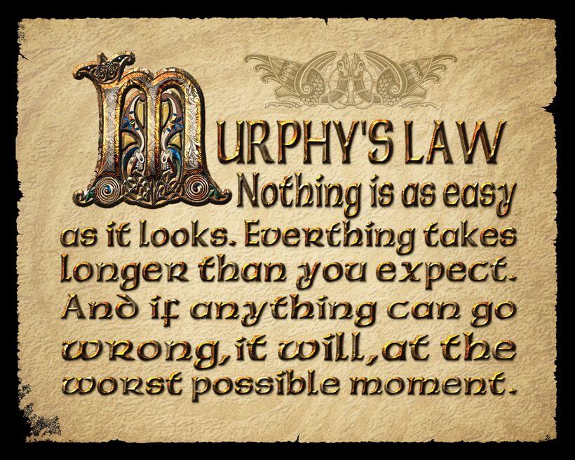 Irisches Holzschild Murphy's Law