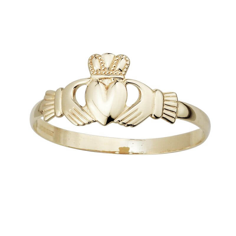 Irischer Claddagh Ring aus 9K-Gold ( Gold 375 mit Stempel) 59 (18,8 mm Durchmesser)