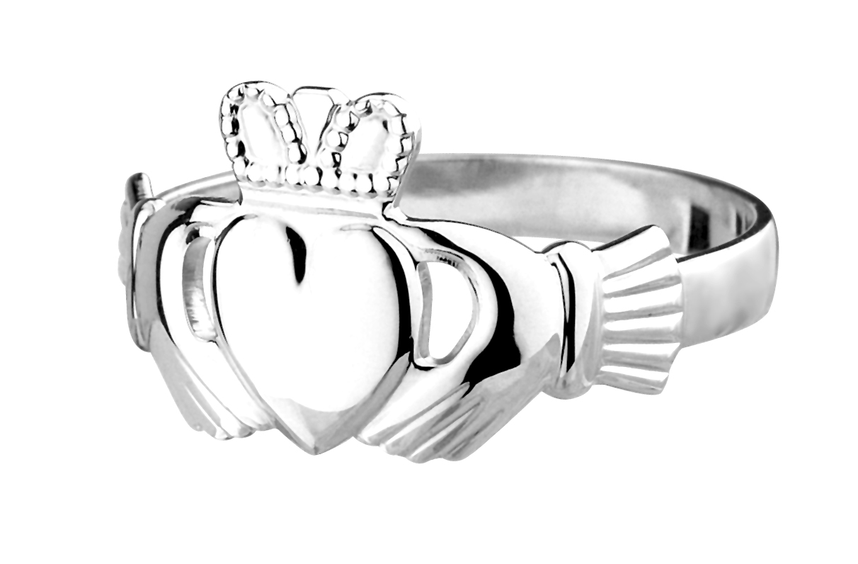 Claddagh Ring aus Irland, Sterling Silber 58/18,5