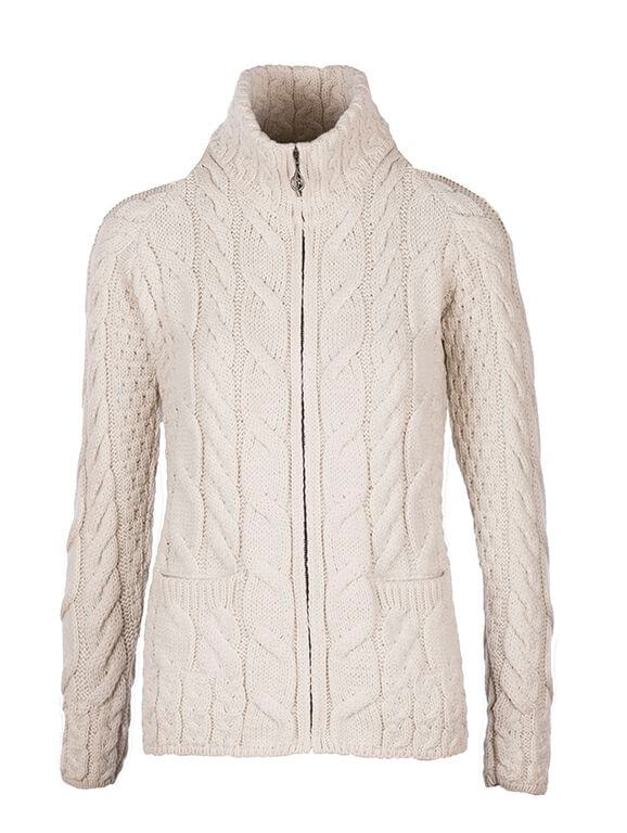 Irische Supersoft Damen Strickjacke mit Reißverschluß L
