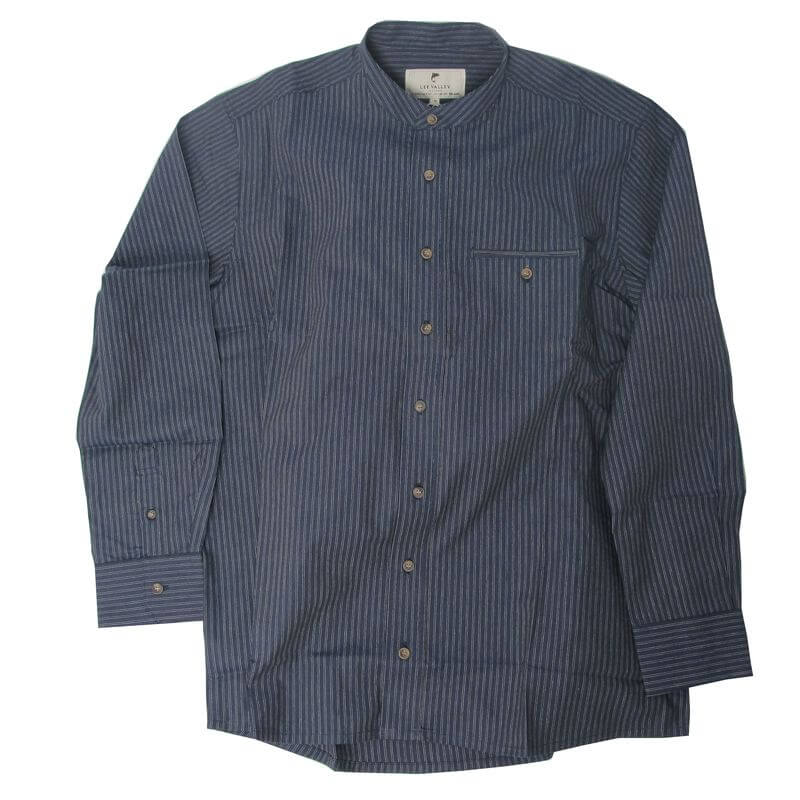 Irisches Herrenhemd aus glatter Baumwolle mit Stehkragen im Vintage Look XXXXL Irisches Herrenhemd aus glatter Baumwolle mit Stehkragen im Vintage Look XXXXL
