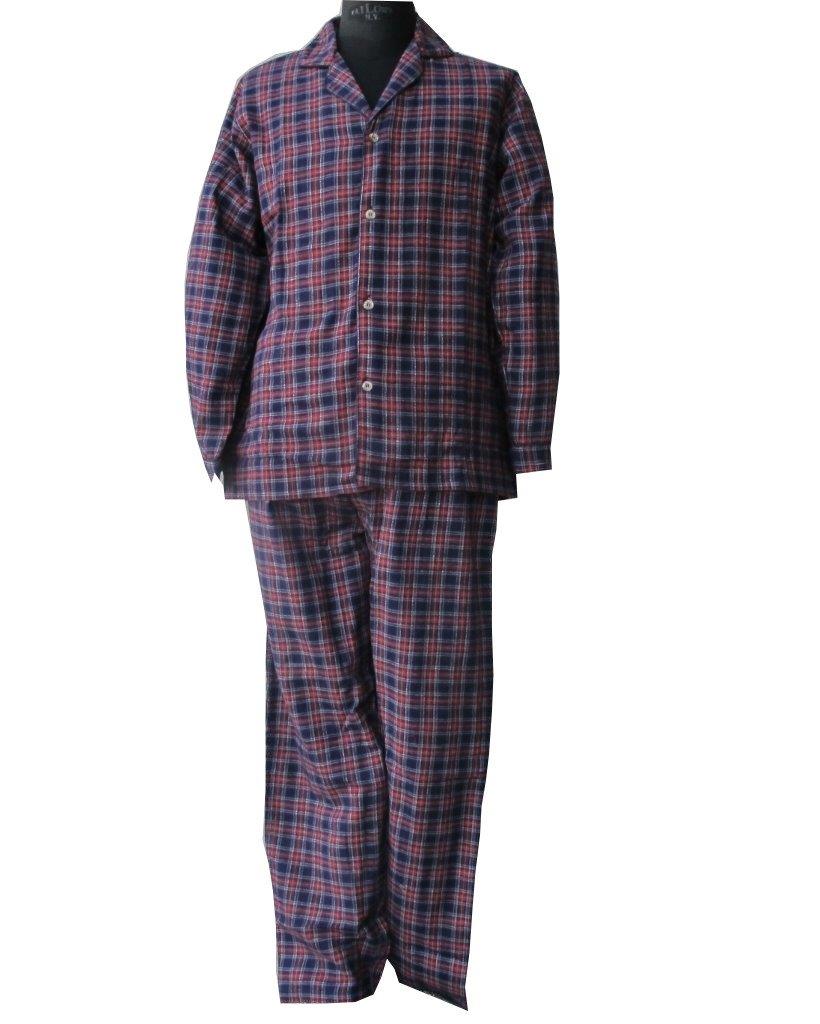 Irischer Schlafanzug, Baumwollflanell, blaurot  kariert. XL