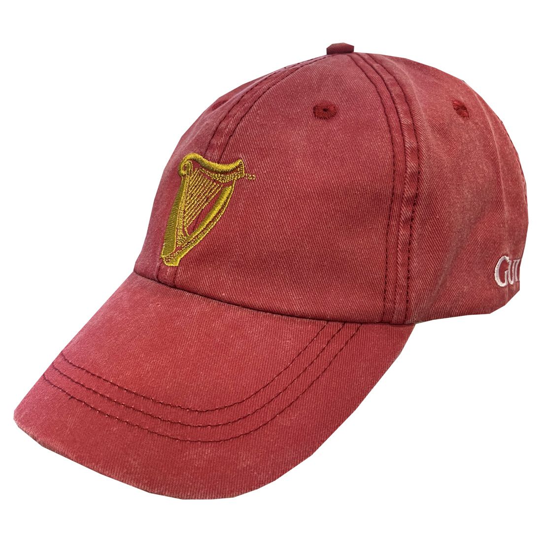 Rotes GUINNESS-Baseballcap aus Irland mit Goldharfe