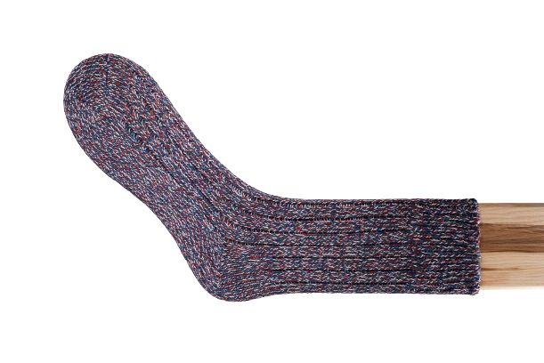 Irische Wollsocken Anthrazitrotmeliert L