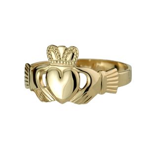 Gold Claddagh Ring in massiver Ausführung. 14K-Gold ( Gold 585 ). 52 (16,4 mm Durchmesser)