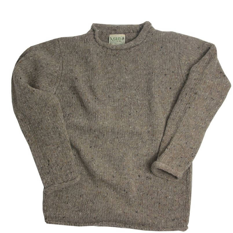 Irischer Herren Tweedwollpullover mit Rollkragen XL