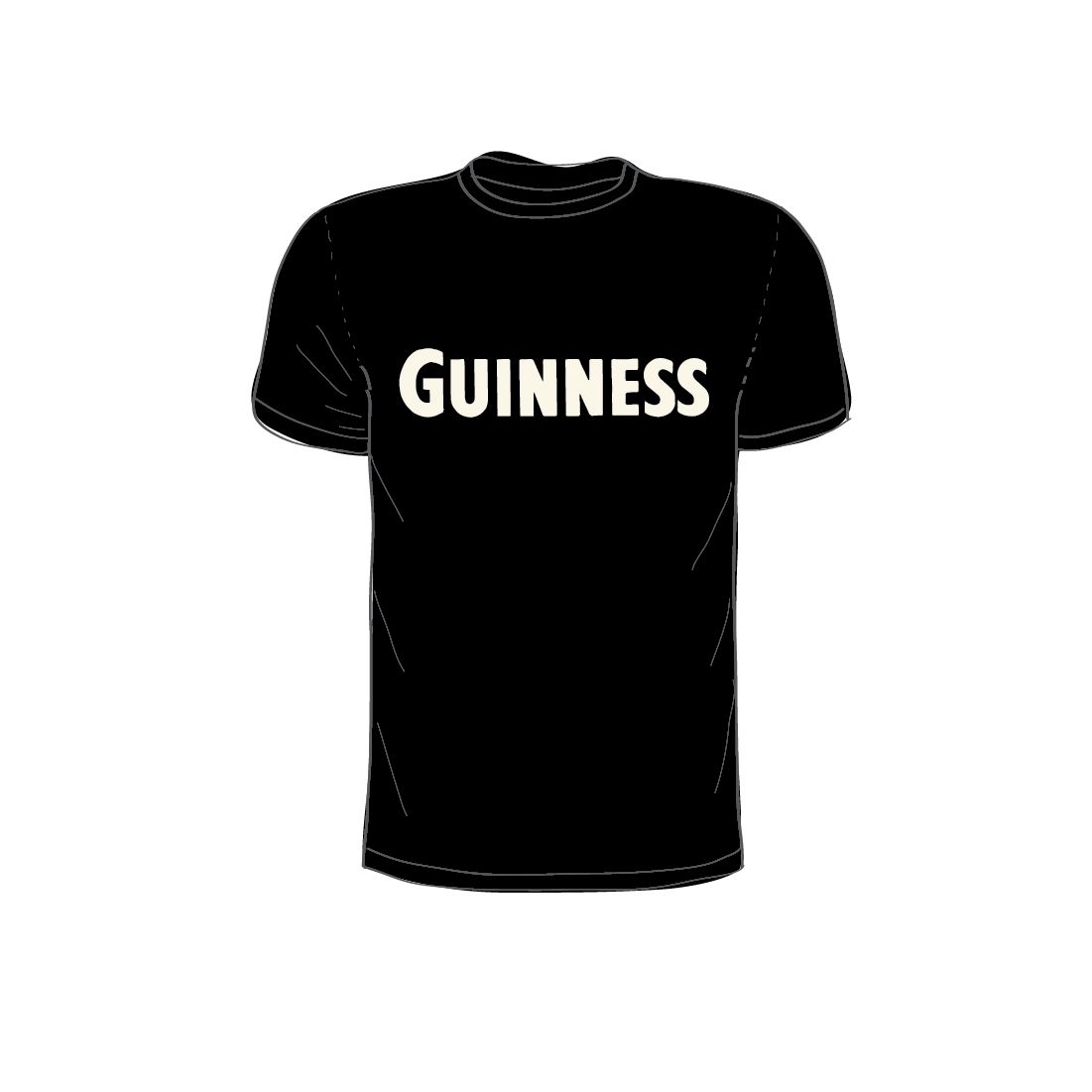 Guinness T-Shirt mit reliefartigem Schriftzug aus Chenille XL